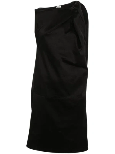 Shop Totême Toteme Shoulder-twist Dress In Black