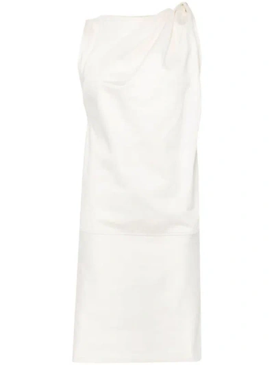 Shop Totême Toteme Shoulder-twist Dress In Ecru