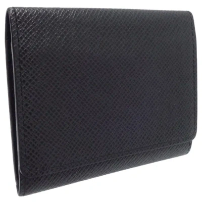 Pre-owned Louis Vuitton Taiga Black Leather Wallet  ()