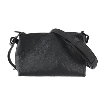 Pre-owned Louis Vuitton Triangle Black Leather Shopper Bag ()