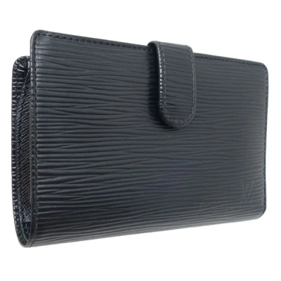 Pre-owned Louis Vuitton Viennois Black Leather Wallet  ()
