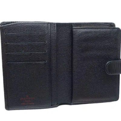Pre-owned Louis Vuitton Viennois Black Leather Wallet  ()