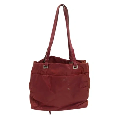 Shop Prada Burgundy Synthetic Shoulder Bag ()