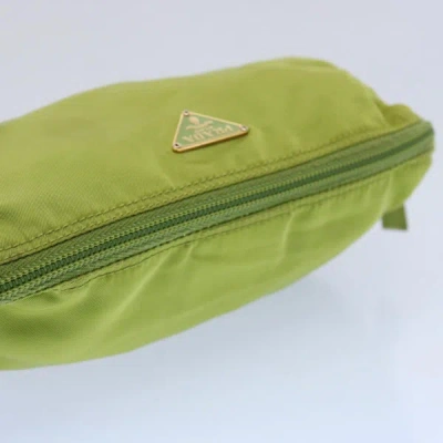 Shop Prada Tessuto Green Synthetic Clutch Bag ()