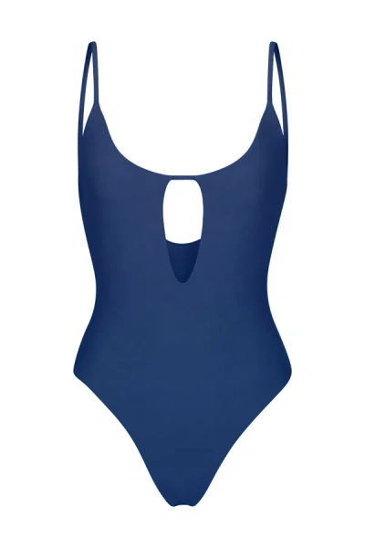 Shop Anemos Keyhole One-piece In Azure