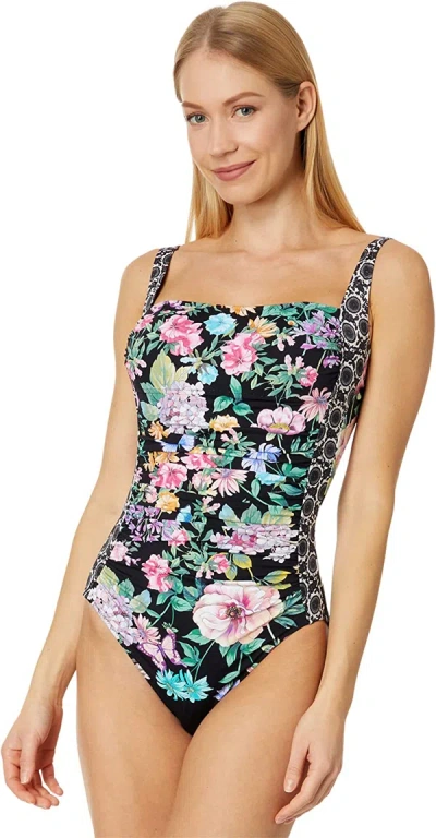 Shop Johnny Was Women Floral Ruched One-piece Swimsuit Multi