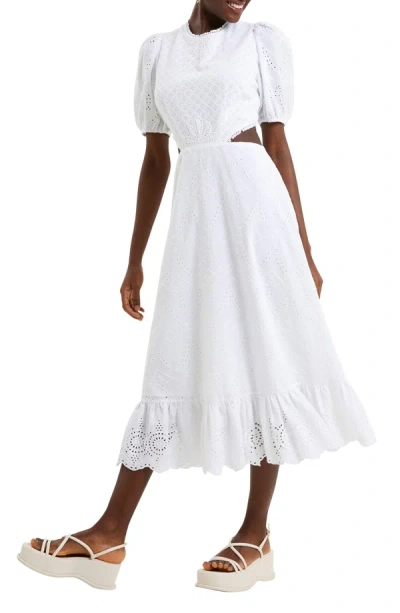 Shop French Connection Women's Esse Eyelet Embroidered Cutout Cotton Dress, Summer White