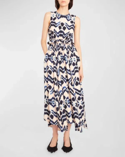 Shop Ulla Johnson Evita Asymmetric Maxi Dress In Nimbus In Multi