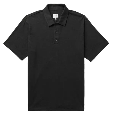 Rag & Bone Women Classic Flame Cotton Polo Shirt Black In Black