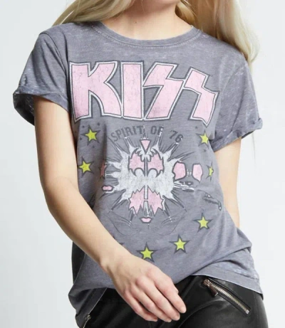Shop Recycled Karma Kiss Burn Out Tee In Steel Grey