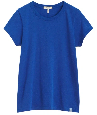 Shop Rag & Bone Women 100% Cotton Crew Neck Short Sleeves The Slub Tee Mid Blue