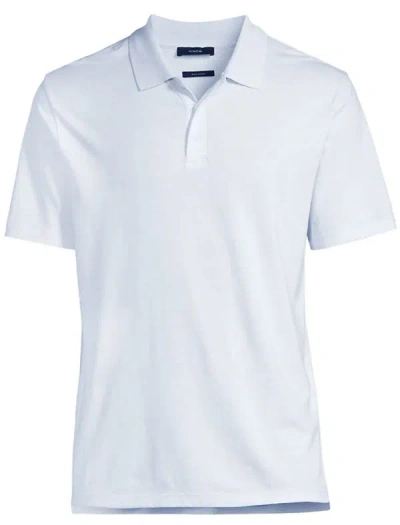 Shop Vince Men's S/s Pima Polo Glacier Light Blue Short Sleeve Cotton T-shirt