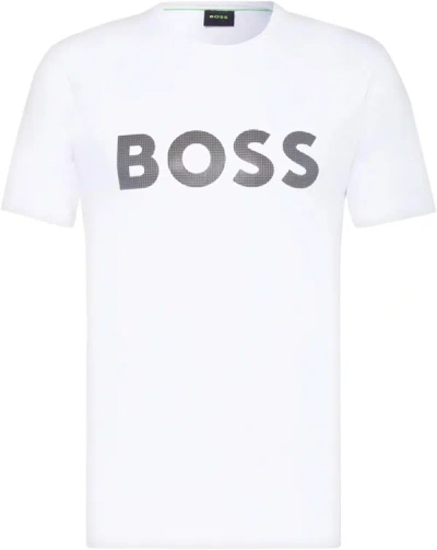 Shop Hugo Boss Men Tee Short Sleeve Crew Neck Cotton T-shirt 8 100-white