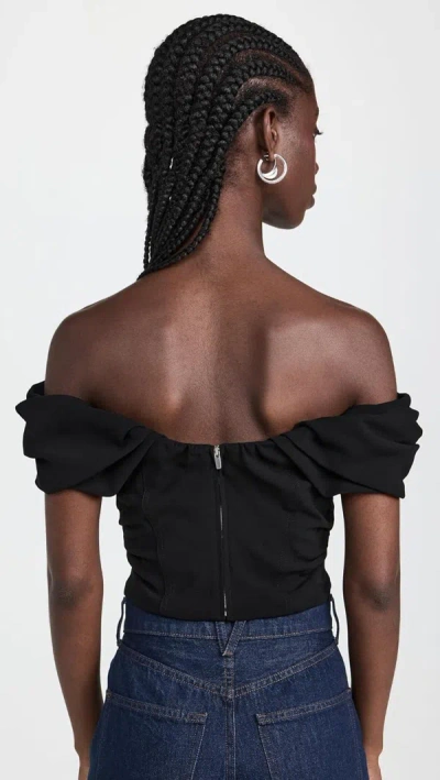 A.l.c Nora Off-the-shoulder Puff-sleeve Corset Top In Black
