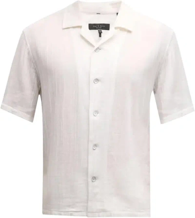 Shop Rag & Bone Men's Avery Gauze Shirt, White Short Sleeve