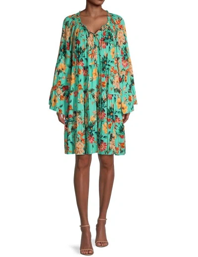 Shop Johnny Was Women Tulum Relaxed Floral Tiered Mini Dress Multicolor