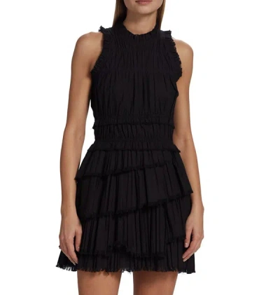 Shop Sea Ny Women's Greir Solid Black Pleated Sleeveless Mini Dress, L