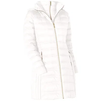 Michael Michael Kors White Down Hooded Packable 3/4 Coat In White