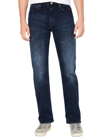 Shop Calvin Klein Jeans Est.1978 Mens Mid Rise Faded Straight Leg Jeans In Multi