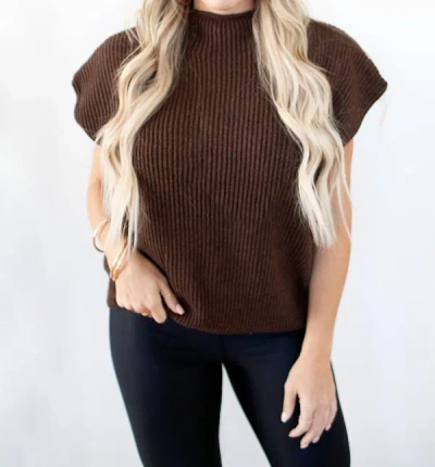 Shop Le Lis Reese Turtleneck Sweater Tank In Brown