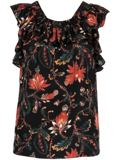Ulla Johnson Dina Puff Sleeve Silk Top In Black