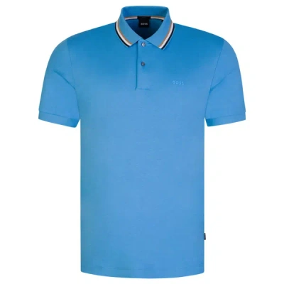 Shop Hugo Boss Men's Penrose Turquoise Blue Short Sleeve Slim Fit Polo T-shirt