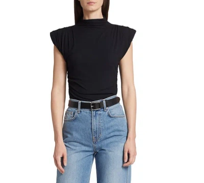 Veronica Beard Lossa Mock Neck Top In Black
