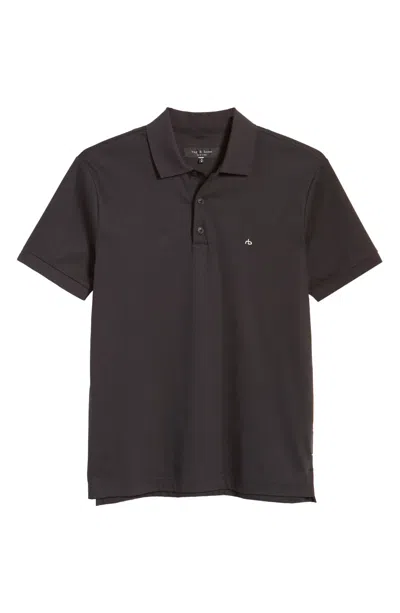 Rag & Bone Men's Interlock Knit Polo Shirt In Black