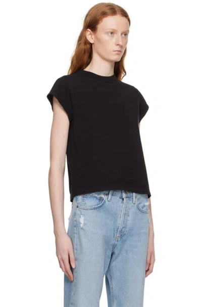 Shop Agolde Women's Bryce Cap Sleeve T-shirt, Black