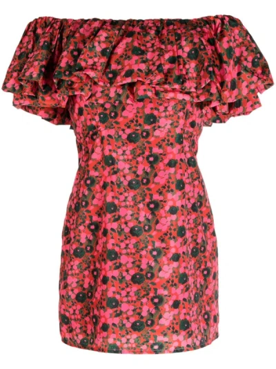 Rhode Vivi Off-shoulder Minidress In Multi