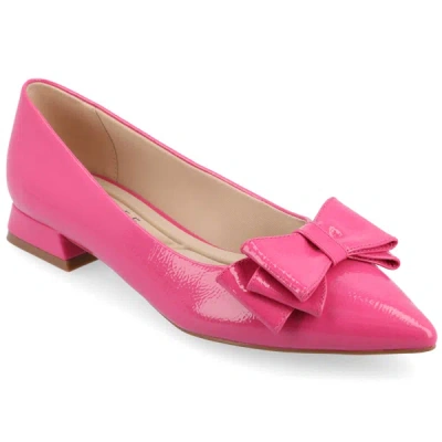 Journee Collection Ophelia Bow Pointed Toe Flat In Multi