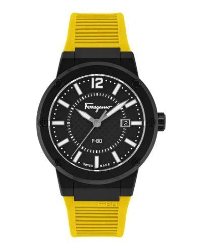 Shop Ferragamo F-80 Watch In Black