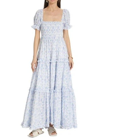 Shop Caroline Constas Women's Zuri Dress, White Blue Camel Toile Maxi Dress