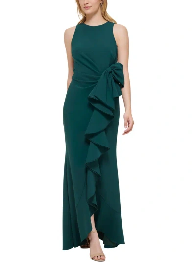 Shop Eliza J Womens Ruffles Long Evening Dress In Green