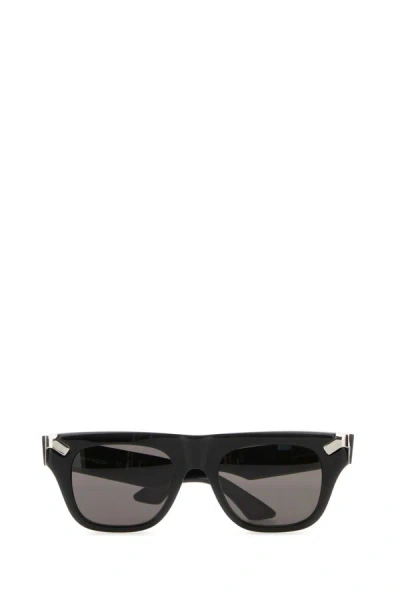 Shop Alexander Mcqueen Man Black Acetate Punk Rivet Sunglasses