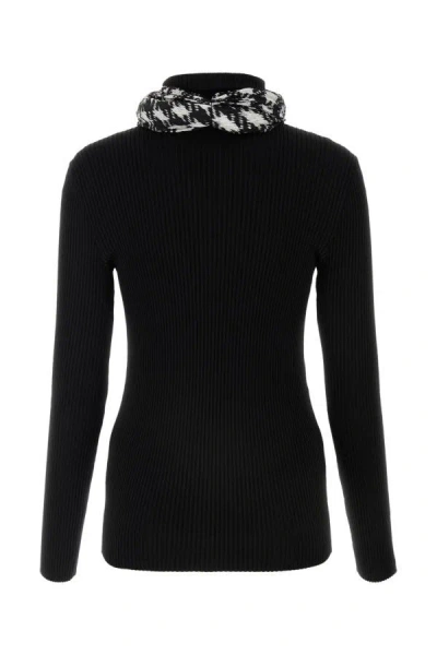 Shop Burberry Woman Black Viscose Blend Sweater