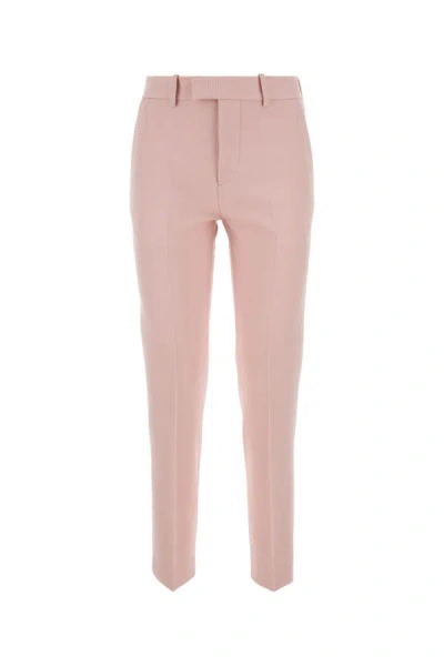 Shop Burberry Woman Pastel Pink Wool Pant
