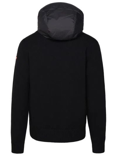 Shop Moncler Grenoble Man  Grenoble Tricot Cardigan In Polyester And Black Stretch Ripstop