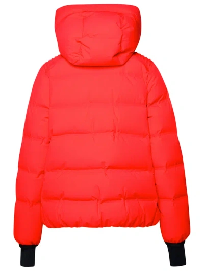 Shop Moncler Grenoble Woman  Grenoble 'suisses' Red Technical Poplin Down Jacket