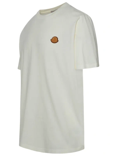 Shop Moncler Man  White Cotton T-shirt