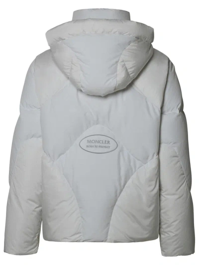 Shop Moncler Woman  'canard' White Nylon Down Jacket