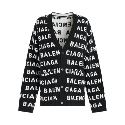 Shop Balenciaga All-over Logo Cardigan