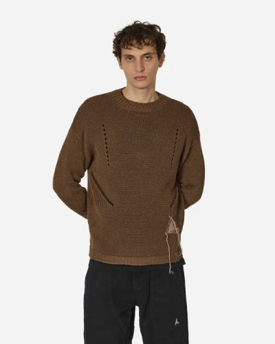 Shop Roa Hemp Crewneck Sweater In Brown