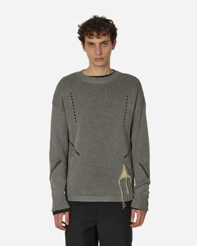 Shop Roa Hemp Crewneck Sweater Grey In Brown