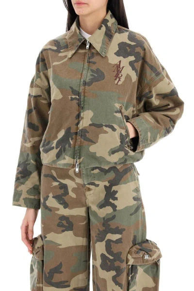 Shop Amiri "workwear Style Camouflage Jacket In Brown