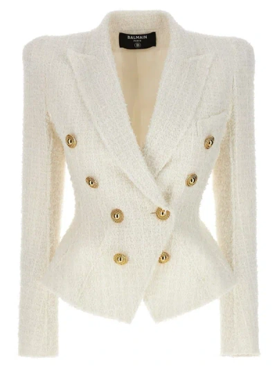 Shop Balmain Jackets And Vests In White