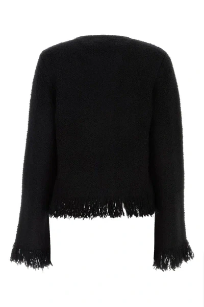 Shop Chloé Wool And Silk Blend Jacket In Black