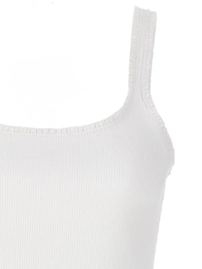 Shop Chloé Ribbed Cotton Tank Top In White