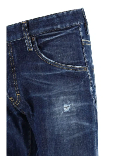 Shop Dsquared2 Blue Cotton Skater Jeans