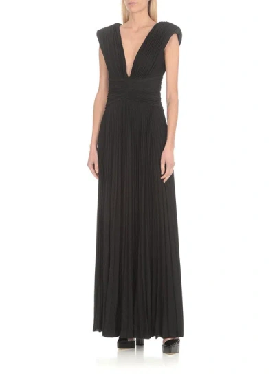 Shop Elisabetta Franchi Red Carpet Lurex Jersey Dress With Necklace In Black